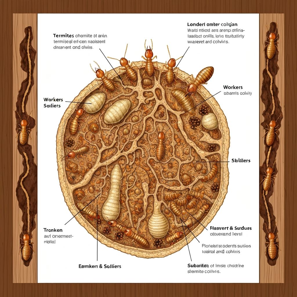Colonie de termites et nid